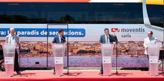 Una flota de vint autobusos de Moventis promociona la Costa Brava dins del territori català