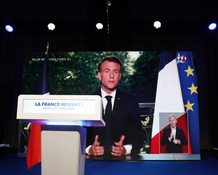 French President Macron calls for new parliamentary election after defeat in EU vote
